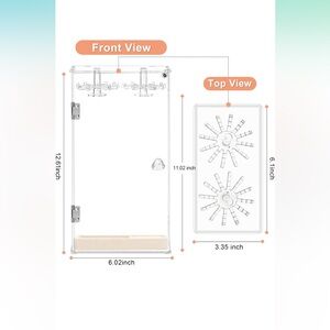 Clear Acrylic Necklace Organizer 24 hooks and ring tray